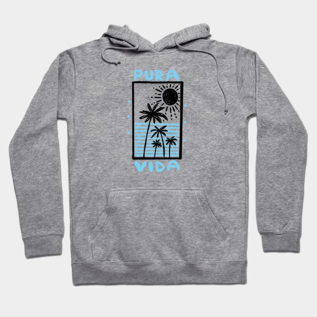 Pura vida beachlife Costa Rica Hoodie by Tropical Blood